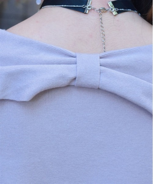 axes femme（アクシーズファム）の「雪桜刺繍オフショル風ニット（ニット/セーター・レディース・ホワイト/ラベンダー/ピンク・FREE）」の8枚目の写真