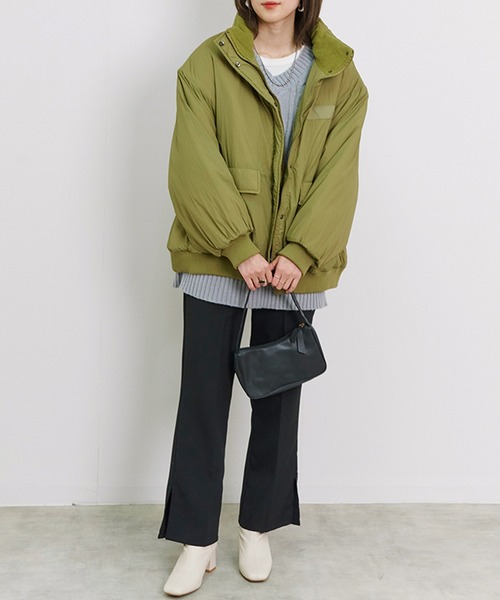 セール】【Fizz/フィズ】 ハイネック襟裏フリース中綿ブルゾン