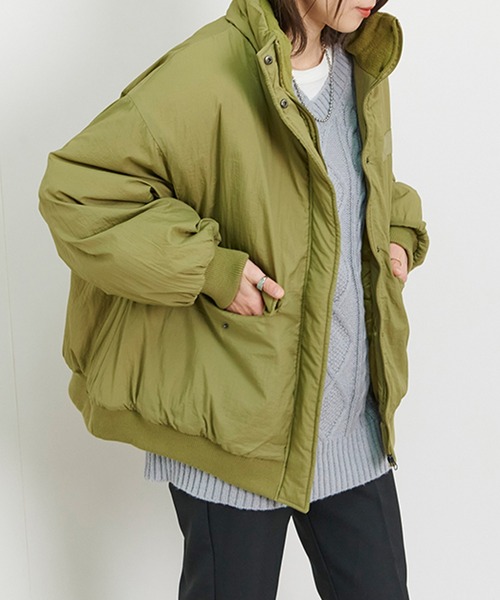 Fizz（フィズ）の「【Fizz/フィズ】　ハイネック襟裏フリース中綿ブルゾン（ブルゾン・レディース・アイボリー/ブラック/ベージュ/オリーブ・M）」の12枚目の写真