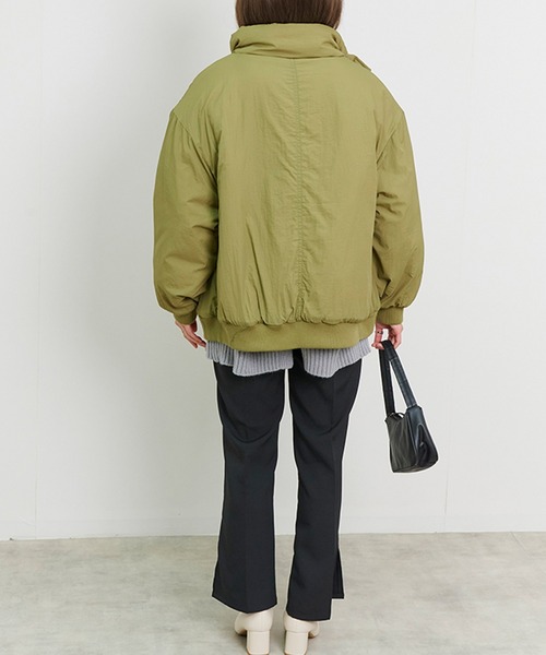 Fizz（フィズ）の「【Fizz/フィズ】　ハイネック襟裏フリース中綿ブルゾン（ブルゾン・レディース・アイボリー/ブラック/ベージュ/オリーブ・M）」の13枚目の写真