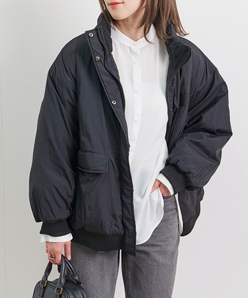 Fizz（フィズ）の「【Fizz/フィズ】　ハイネック襟裏フリース中綿ブルゾン（ブルゾン・レディース・アイボリー/ブラック/ベージュ/オリーブ・M）」の15枚目の写真