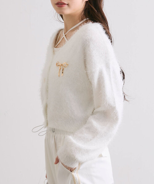 OLIVE des OLIVE(オリーブデオリーブ)の「ふわふわ春のカーディガン(カーディガン/ボレロ・レディース・オフホワイト/チャコールグレー/イエロー/ピンク・FREE)」の18枚目の写真