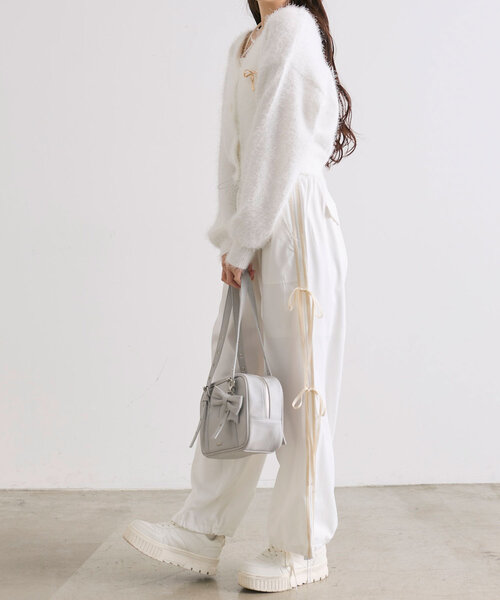 OLIVE des OLIVE(オリーブデオリーブ)の「ふわふわ春のカーディガン(カーディガン/ボレロ・レディース・オフホワイト/チャコールグレー/イエロー/ピンク・FREE)」の21枚目の写真