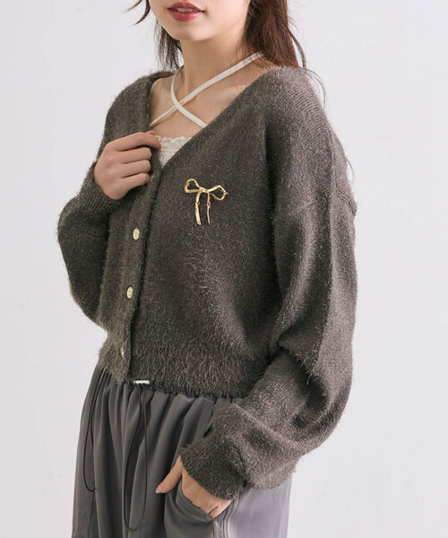 OLIVE des OLIVE(オリーブデオリーブ)の「ふわふわ春のカーディガン(カーディガン/ボレロ・レディース・オフホワイト/チャコールグレー/イエロー/ピンク・FREE)」の22枚目の写真