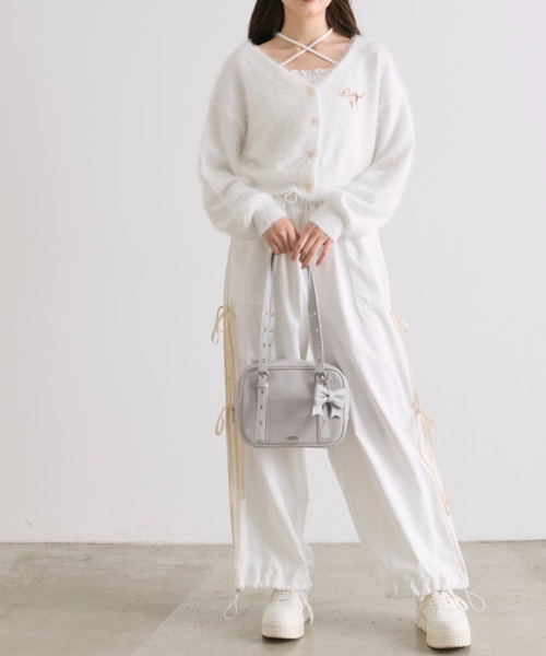 OLIVE des OLIVE(オリーブデオリーブ)の「ふわふわ春のカーディガン(カーディガン/ボレロ・レディース・オフホワイト/チャコールグレー/イエロー/ピンク・FREE)」の13枚目の写真