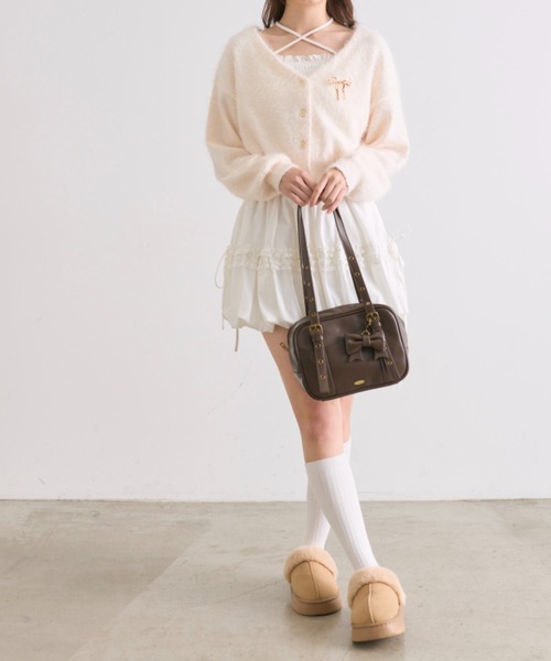 OLIVE des OLIVE(オリーブデオリーブ)の「ふわふわ春のカーディガン(カーディガン/ボレロ・レディース・オフホワイト/チャコールグレー/イエロー/ピンク・FREE)」の12枚目の写真