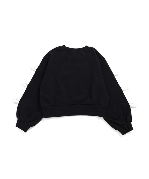 JENNI love（ジェニィラブ）の「【コットン100％】そでリボントレーナー（スウェット・キッズ・ブラック/その他/ピンク・130cm/140cm/150cm/160cm）」の4枚目の写真