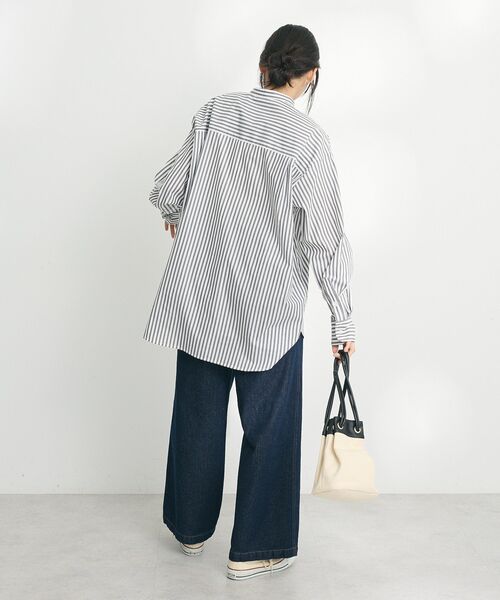 CRAFT STANDARD BOUTIQUE(クラフトスタンダードブティック)の「【追加8】バンドカラーシャツ(シャツ/ブラウス・レディース・ストライプ/グレー系その他2/オフホワイト/イエロー系その他2/ブルー系その他6/ピンク系その他・SMALL/MEDIUM/LARGE)」の11枚目の写真