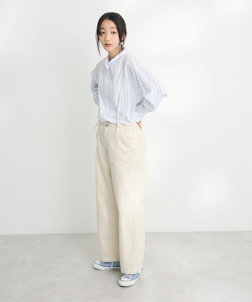 CRAFT STANDARD BOUTIQUE(クラフトスタンダードブティック)の「【追加8】バンドカラーシャツ(シャツ/ブラウス・レディース・ストライプ/グレー系その他2/オフホワイト/イエロー系その他2/ブルー系その他6/ピンク系その他・SMALL/MEDIUM/LARGE)」の20枚目の写真