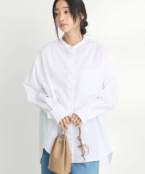 CRAFT STANDARD BOUTIQUE(クラフトスタンダードブティック)の「【追加8】バンドカラーシャツ(シャツ/ブラウス・レディース・ストライプ/グレー系その他2/オフホワイト/イエロー系その他2/ブルー系その他6/ピンク系その他・SMALL/MEDIUM/LARGE)」の21枚目の写真