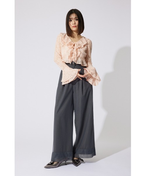 セール】フロントフリル2WAYレースブラウス レーストップス 春服