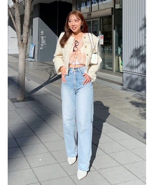 rienda（リエンダ）の「フロントフリル2WAYレースブラウス レーストップス 春服 シアートップス（シャツ/ブラウス・レディース・ブラック/ライトピンク・FREE）」の11枚目の写真