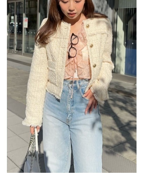 rienda（リエンダ）の「フロントフリル2WAYレースブラウス レーストップス 春服 シアートップス（シャツ/ブラウス・レディース・ブラック/ライトピンク・FREE）」の13枚目の写真