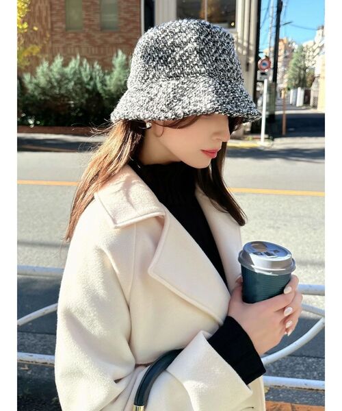 RESEXXY（リゼクシー）の「ツイードバケットハット（ハット・レディース・その他1/アイボリー/ブラック・FREE）」の5枚目の写真