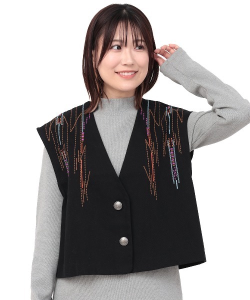 チチカカ(チチカカ)の「エンブロイダリーベスト(ベスト・レディース・ブラック/キャメル・FREE)」の15枚目の写真