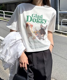 Glad Doggyロゴプリント半袖Tシャツ