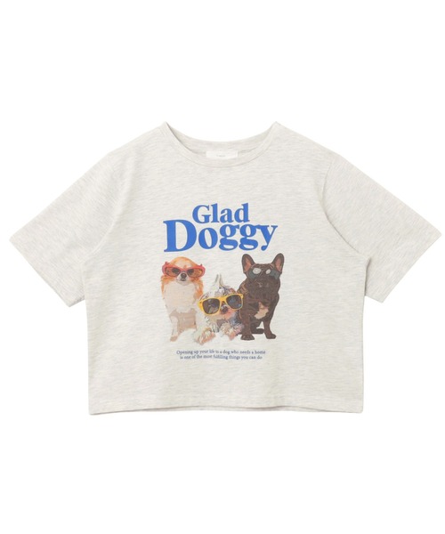 Freesia by andme(フリージアバイアンドミー)の「Glad Doggyロゴプリント半袖Tシャツ(Tシャツ/カットソー・レディース・オートミール/ライトピンク/オフホワイト・FREE)」の9枚目の写真
