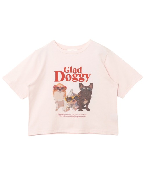 Freesia by andme(フリージアバイアンドミー)の「Glad Doggyロゴプリント半袖Tシャツ(Tシャツ/カットソー・レディース・オートミール/ライトピンク/オフホワイト・FREE)」の7枚目の写真
