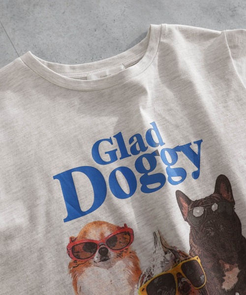 Freesia by andme(フリージアバイアンドミー)の「Glad Doggyロゴプリント半袖Tシャツ(Tシャツ/カットソー・レディース・オートミール/ライトピンク/オフホワイト・FREE)」の13枚目の写真