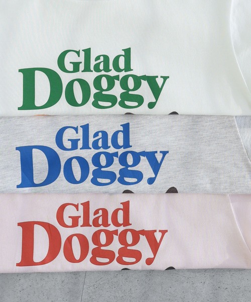 Freesia by andme(フリージアバイアンドミー)の「Glad Doggyロゴプリント半袖Tシャツ(Tシャツ/カットソー・レディース・オートミール/ライトピンク/オフホワイト・FREE)」の11枚目の写真