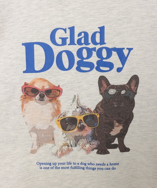 Freesia by andme(フリージアバイアンドミー)の「Glad Doggyロゴプリント半袖Tシャツ(Tシャツ/カットソー・レディース・オートミール/ライトピンク/オフホワイト・FREE)」の8枚目の写真