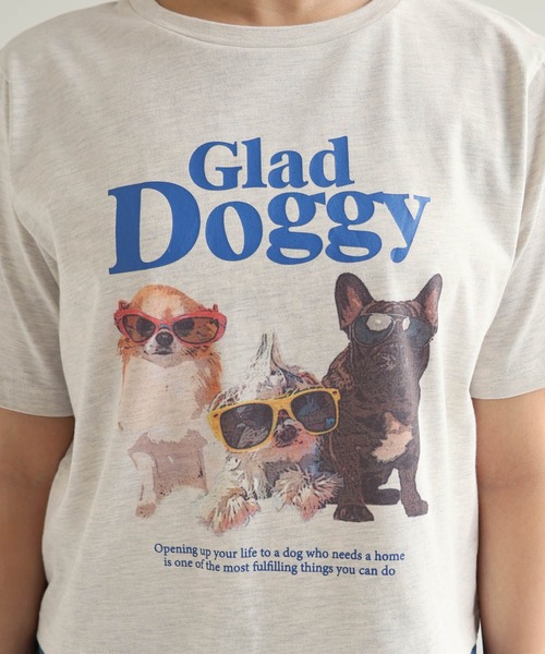 Freesia by andme(フリージアバイアンドミー)の「Glad Doggyロゴプリント半袖Tシャツ(Tシャツ/カットソー・レディース・オートミール/ライトピンク/オフホワイト・FREE)」の20枚目の写真