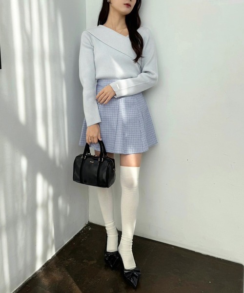 one after another NICE CLAUP(ワンアフターアナザーナイスクラップ)の「マチ付きフレアミニスカート(スカート・レディース・ブルー系その他/アイボリー/ネイビー/ブラック・FREE)」の15枚目の写真