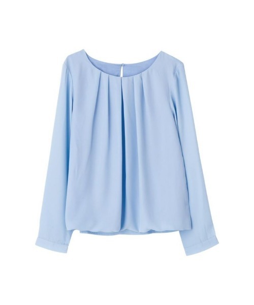 aquagarage（アクアガレージ）の「フロントタック裾バルーンブラウス（シャツ/ブラウス・レディース・ブルー系その他2/ライトブルー/ネイビー/ホワイト系その他2/ブラック系その他3/ホワイト・M/L/LL/3L/S）」の4枚目の写真