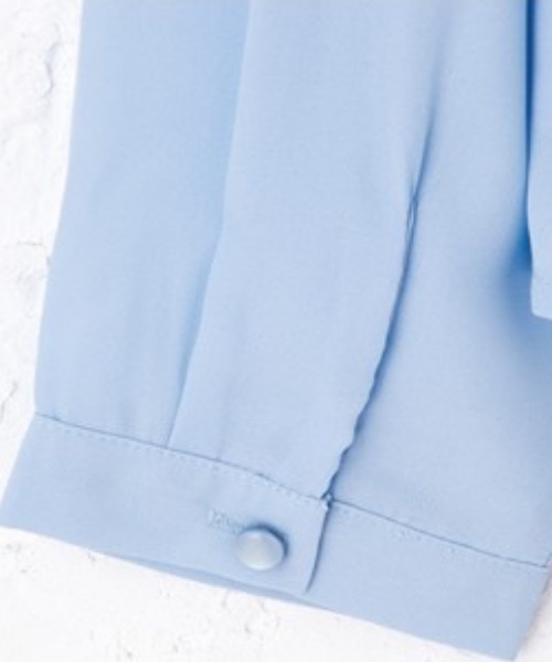 aquagarage（アクアガレージ）の「フロントタック裾バルーンブラウス（シャツ/ブラウス・レディース・ブルー系その他2/ライトブルー/ネイビー/ホワイト系その他2/ブラック系その他3/ホワイト・M/L/LL/3L/S）」の13枚目の写真