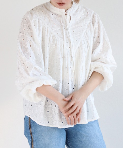 cepo（セポ）の「〈前後2way〉ボトルネック刺繍ブラウス（シャツ/ブラウス・レディース・オフホワイト/ブラック/ベージュ・M）」の12枚目の写真