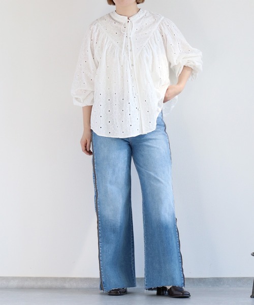cepo（セポ）の「〈前後2way〉ボトルネック刺繍ブラウス（シャツ/ブラウス・レディース・オフホワイト/ブラック/ベージュ・M）」の13枚目の写真