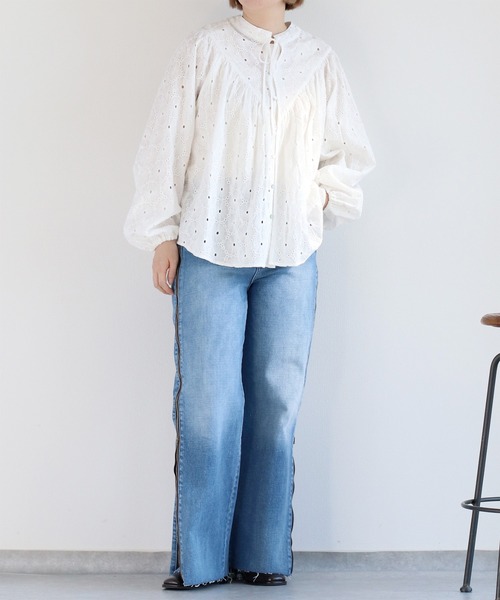 cepo（セポ）の「〈前後2way〉ボトルネック刺繍ブラウス（シャツ/ブラウス・レディース・オフホワイト/ブラック/ベージュ・M）」の17枚目の写真
