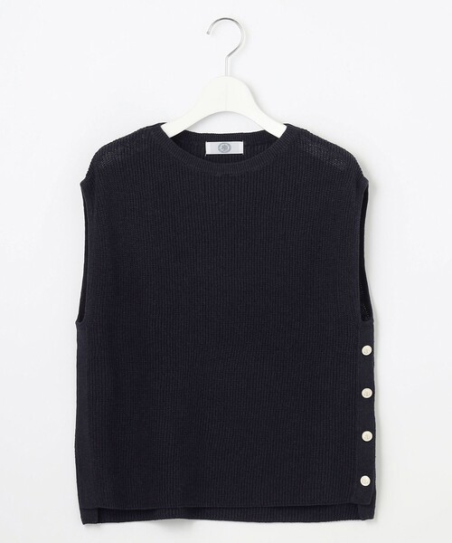 セール】【洗える】Linen Cotton Vest ニット ベスト（ベスト）｜J