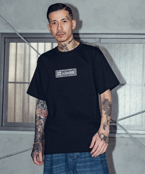 Subciety(サブサエティ)の「Paisley box tee(Tシャツ/カットソー・メンズ・ブラック/アッシュ/ホワイト×グリーン/ホワイト・X-LARGE/LARGE/MEDIUM/SMALL/XX-LARGE)」の7枚目の写真