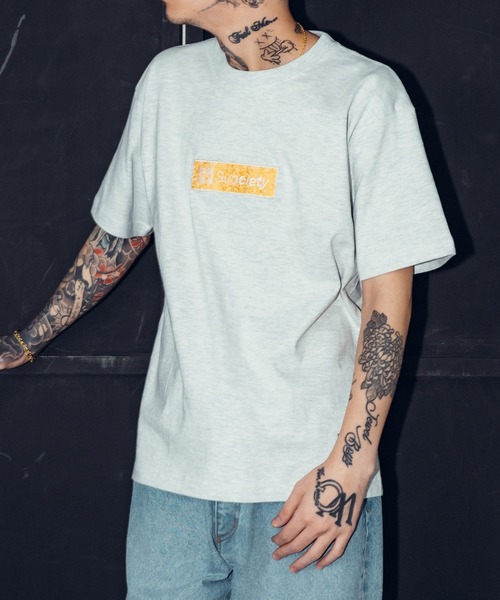 Subciety(サブサエティ)の「Paisley box tee(Tシャツ/カットソー・メンズ・ブラック/アッシュ/ホワイト×グリーン/ホワイト・X-LARGE/LARGE/MEDIUM/SMALL/XX-LARGE)」の10枚目の写真