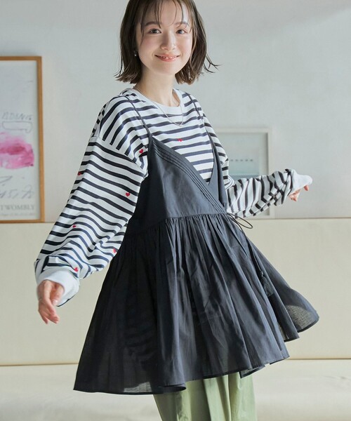 coen（コーエン）の「MARKET（マーケット）2wayカシュクール キャミトップス（シャツ/ブラウス・レディース・ブラック/ネイビー/クリーム・FREE）」の2枚目の写真