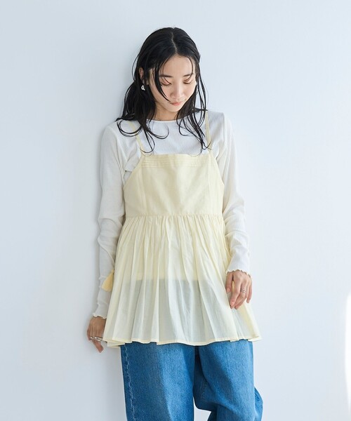 coen（コーエン）の「MARKET（マーケット）2wayカシュクール キャミトップス（シャツ/ブラウス・レディース・ブラック/ネイビー/クリーム・FREE）」の11枚目の写真