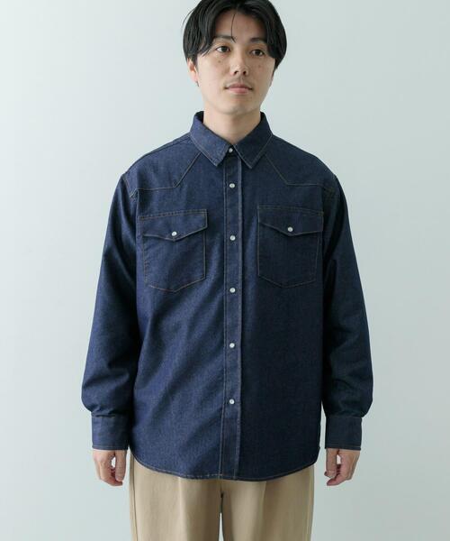 ITEMS URBANRESEARCH(アイテムズ アーバンリサーチ)の「6.5oz Denim WesternShirts(シャツ/ブラウス・メンズ・ブラック/ブルー・MEDIUM/LARGE)」の9枚目の写真