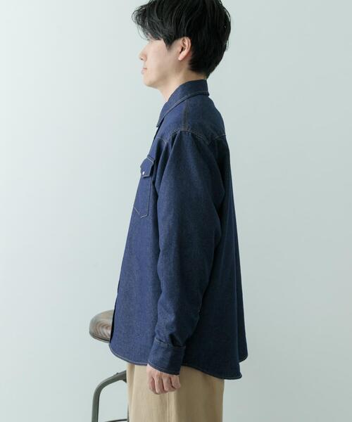 ITEMS URBANRESEARCH(アイテムズ アーバンリサーチ)の「6.5oz Denim WesternShirts(シャツ/ブラウス・メンズ・ブラック/ブルー・MEDIUM/LARGE)」の10枚目の写真