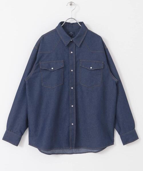 ITEMS URBANRESEARCH(アイテムズ アーバンリサーチ)の「6.5oz Denim WesternShirts(シャツ/ブラウス・メンズ・ブラック/ブルー・MEDIUM/LARGE)」の12枚目の写真