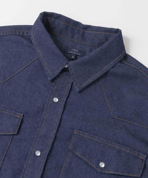 ITEMS URBANRESEARCH(アイテムズ アーバンリサーチ)の「6.5oz Denim WesternShirts(シャツ/ブラウス・メンズ・ブラック/ブルー・MEDIUM/LARGE)」の13枚目の写真