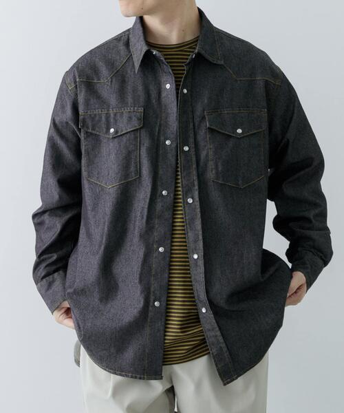 ITEMS URBANRESEARCH(アイテムズ アーバンリサーチ)の「6.5oz Denim WesternShirts(シャツ/ブラウス・メンズ・ブラック/ブルー・MEDIUM/LARGE)」の19枚目の写真