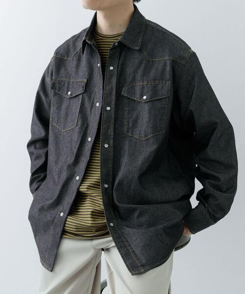 ITEMS URBANRESEARCH(アイテムズ アーバンリサーチ)の「6.5oz Denim WesternShirts(シャツ/ブラウス・メンズ・ブラック/ブルー・MEDIUM/LARGE)」の22枚目の写真