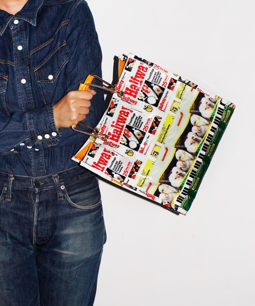 HEY!MrsROSE(ヘイミセスローズ)の「HEY! Mrs ROSE(ヘイ!ミセスローズ)HEY!MetalHandleBAG(ハンドバッグ・レディース・ホワイト/ブラウン/ブルー・FREE)」の6枚目の写真