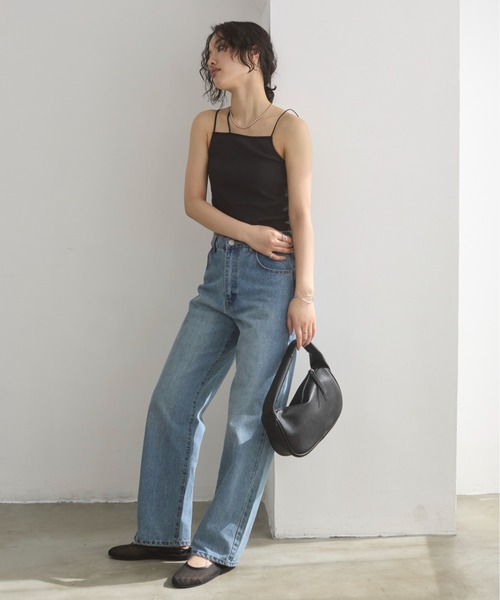 ANGIE（アンジー）の「【3サイズ展開】カップ付き ストラップ キャミソール（キャミソール・レディース・チャコール/ブラック/ナチュラル/オレンジ/ブラウン/ホワイト・LARGE/MEDIUM/SMALL）」の9枚目の写真