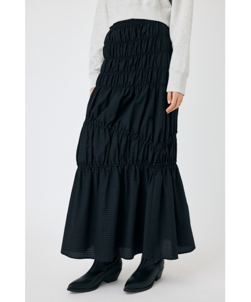 MOUSSY（マウジー）の「PLAID GATHER スカート（スカート・レディース・ブルー系その他/ブラック/ホワイト・1/2）」の4枚目の写真