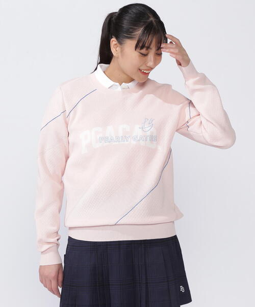 PEARLY GATES - （美品）パーリーゲイツ 、クルーネック、ニットプルオーバー、サイズ0 ストライプ クルーネックニットプルオーバー | PEARLY GATES