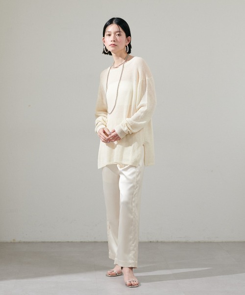 LARUTA（ラルータ）の「【LARUTA】綿麻シアーニット（ニット/セーター・レディース・ライトベージュ/オフホワイト/ブラック/イエロー・FREE）」の13枚目の写真