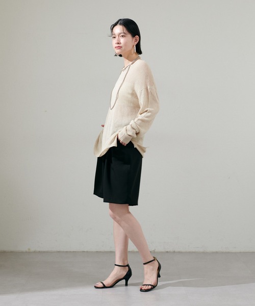 LARUTA（ラルータ）の「【LARUTA】綿麻シアーニット（ニット/セーター・レディース・ライトベージュ/オフホワイト/ブラック/イエロー・FREE）」の21枚目の写真