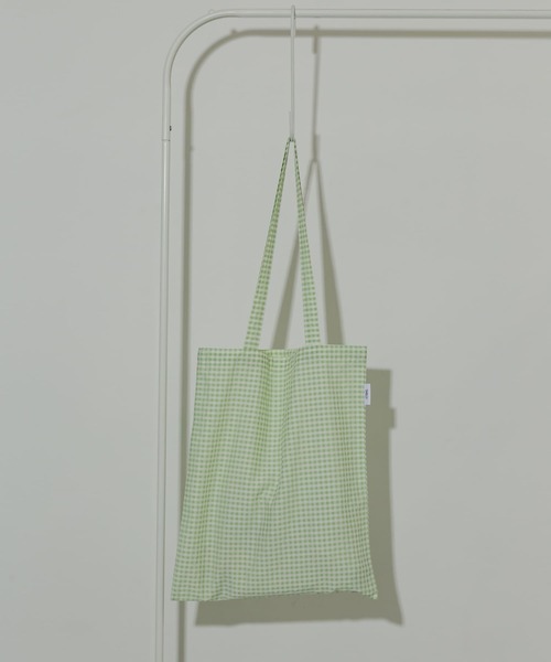 SMELLY(スメリー)の「プリントトートバッグM(トートバッグ・レディース・ブルー系その他/チェック/ドット/ストライプ/アイボリー/ブラック系その他・MEDIUM)」の1枚目の写真